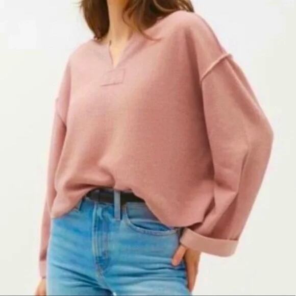 Urban Outfitters Sweaters - Urban Outfitters UO Jax Inside Out Ribbed Notch Neck Top Sweater    Size: XS